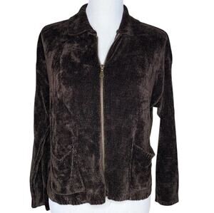 525 America Zip Up Sweater size P/S in Chocolate